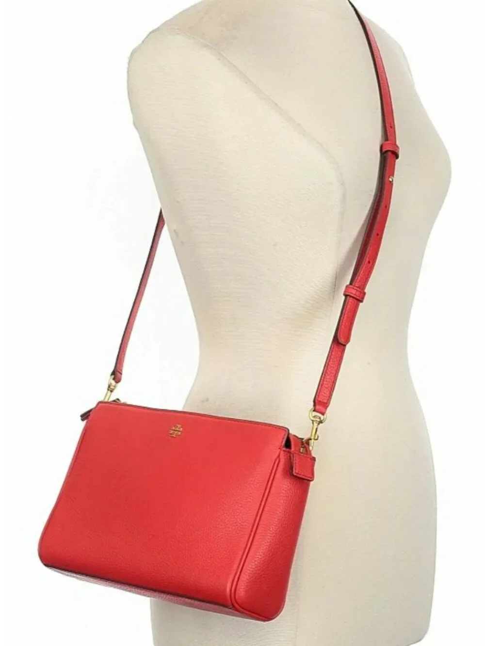 Tory Burch Blake Leather Crossbody Bag in Brilliant Red